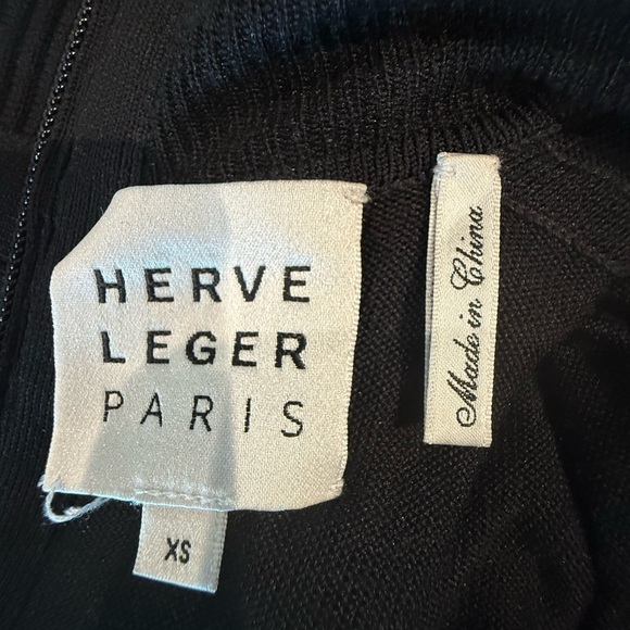 Herve Leger Paris Elegant Black Long Sleeve Dress size XS - Picture 5 of 7